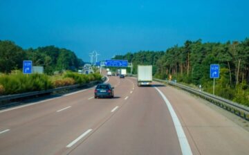 trucks on the road