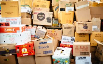 piles of many moving boxes