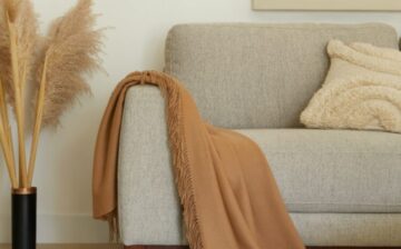 decor items next to a sofa