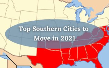 a map with Southern Cities to Move in