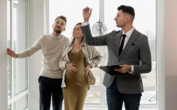 real estate agent with potential clients