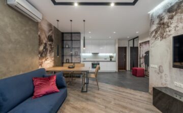 living room with large a.c unit