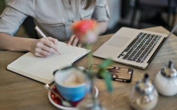 a woman writes Content Ideas