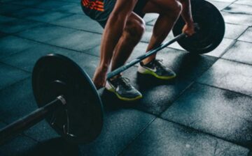 a person lifting weights
