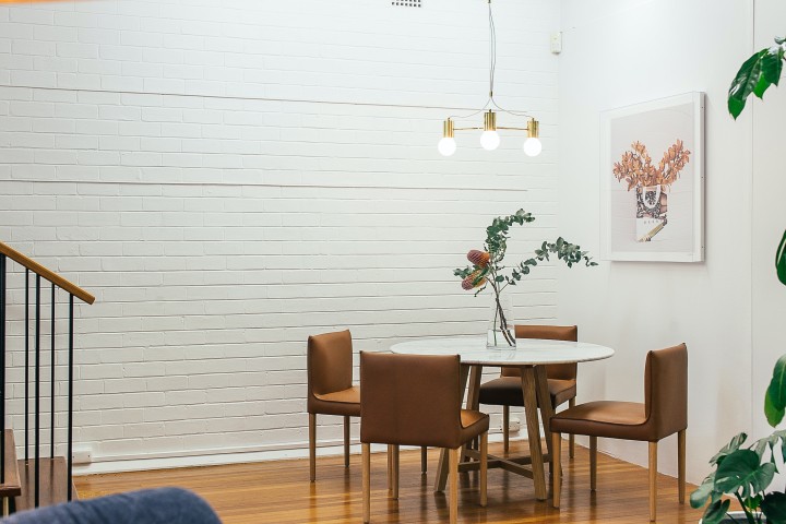 small decorated dining room