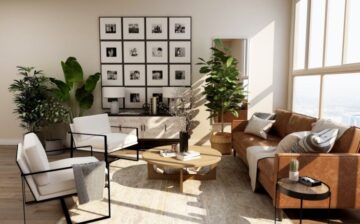 living room with metal Design