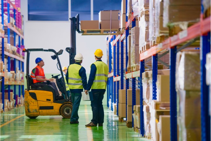 pallet racking in a warehouse