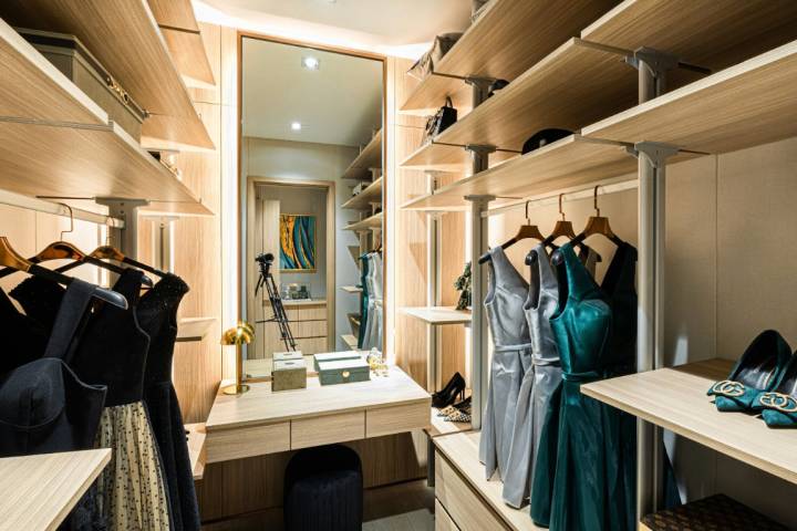 organized and newly assembled wardrobe