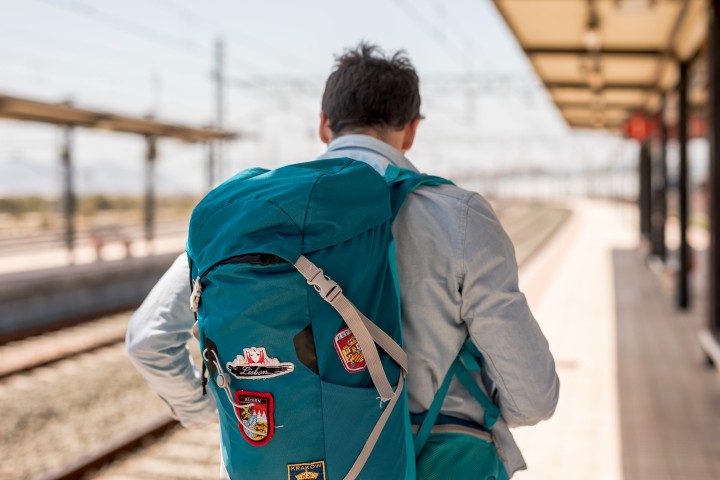 man with backpack for travel