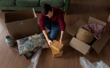 young adult moving into new home