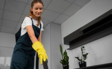 woman cleaning indoor of a home