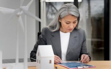 Woman reviewing her energy bill