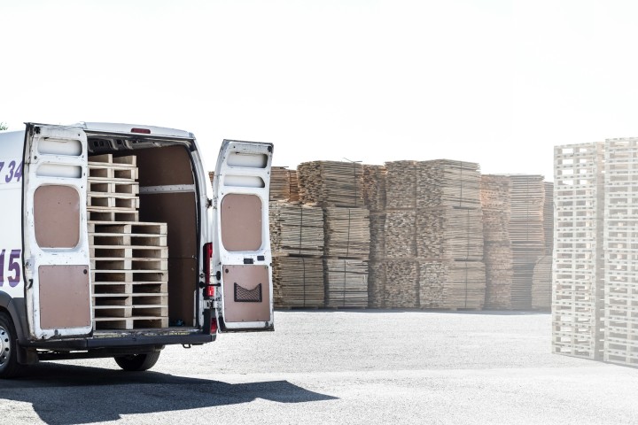 truck full of pallets