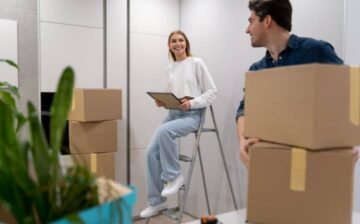 couple unpaking their belongings